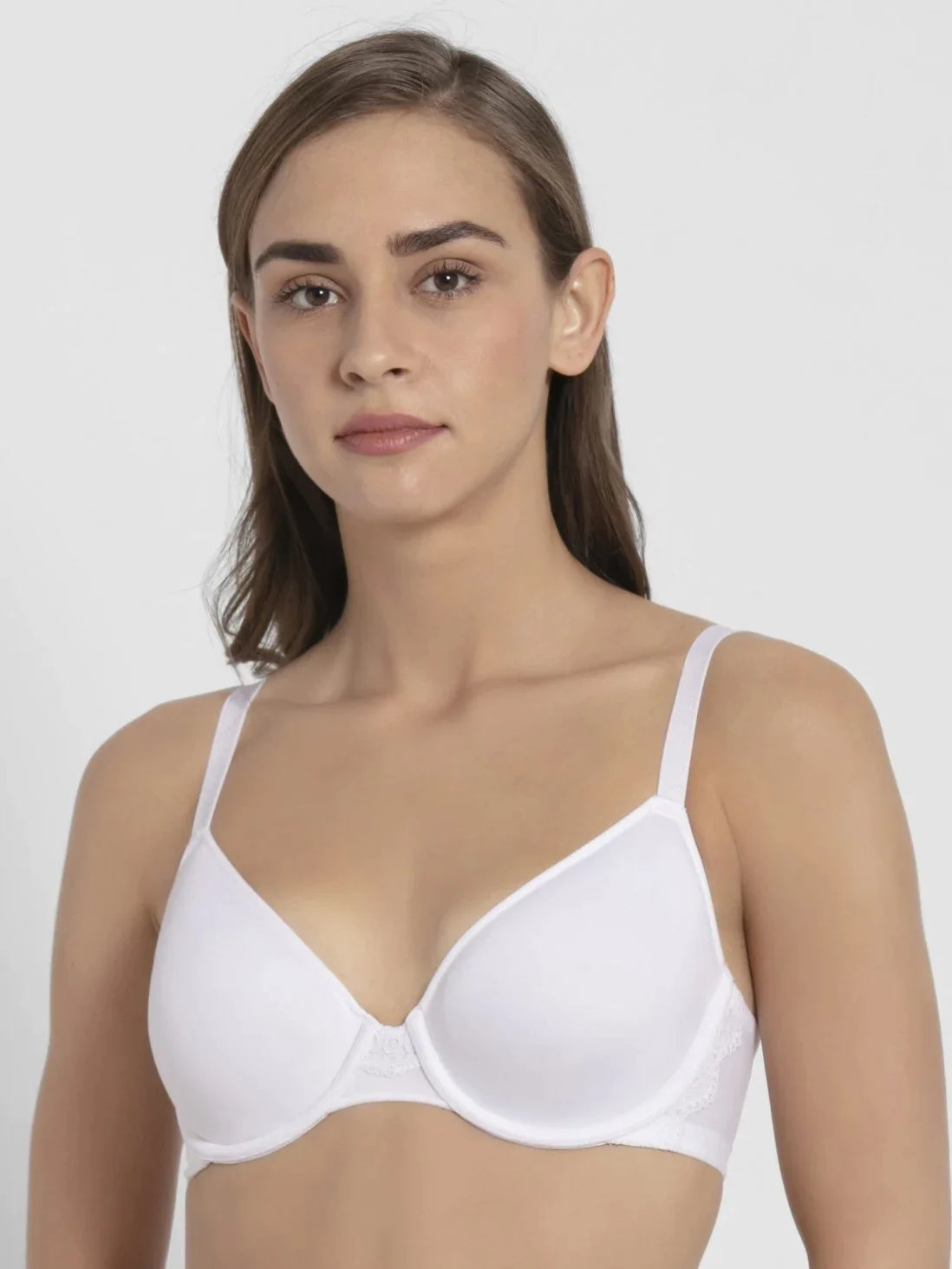 JOCKEY Women's Under-Wired Padded Polyester Elastane Stretch Full Coverage  T-Shirt Bra with Breathable Spacer Cup and Adjustable Straps #FE43 | INEZY