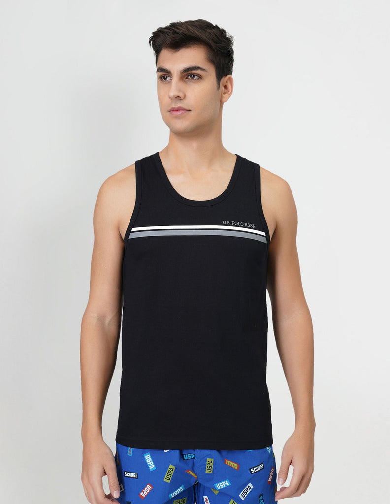 USPA Black Stripped Vest