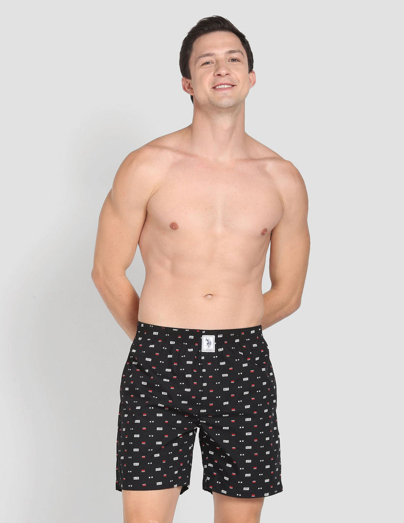 Black USPA Printed Boxers