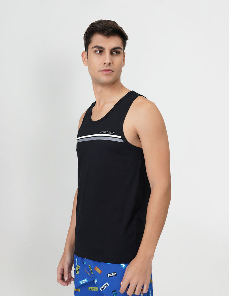 USPA Black Stripped Vest