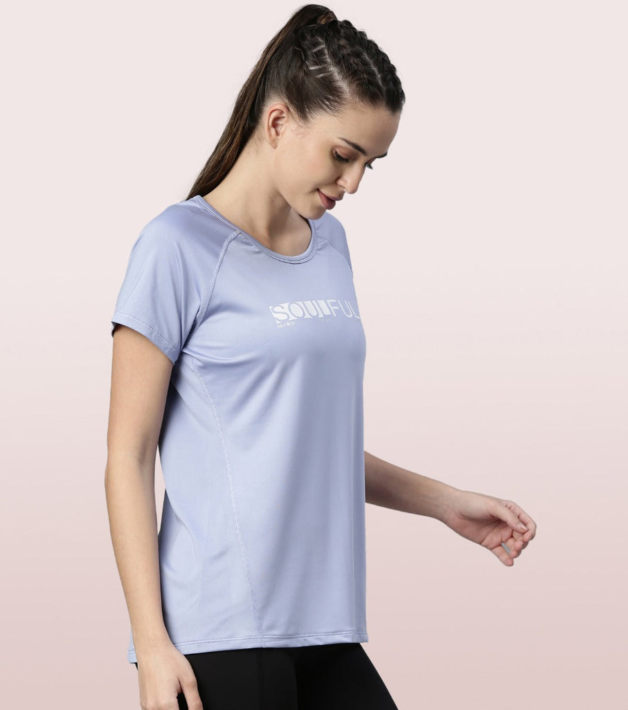 powder blue Enamor Active Tee