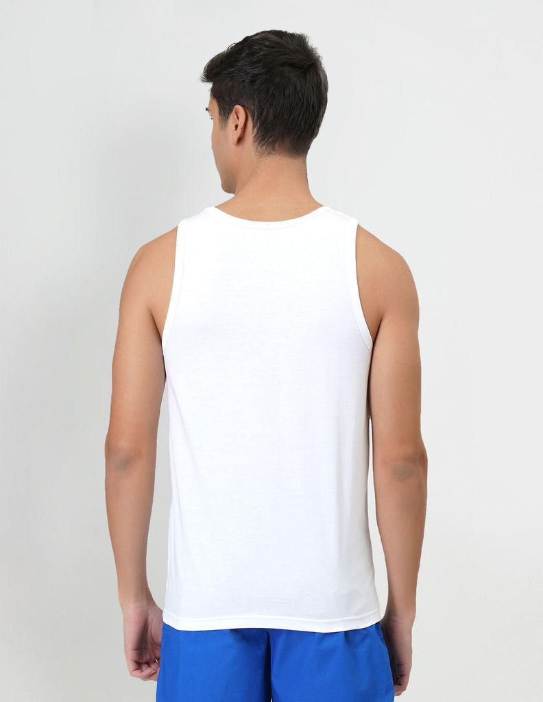 USPA White Stripped Vest