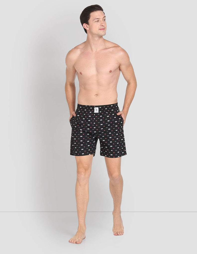 Black USPA Printed Boxers