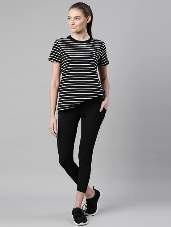 Jet Black Stripe/ Be Here Now Graphic Enamor Active Cotton Tee