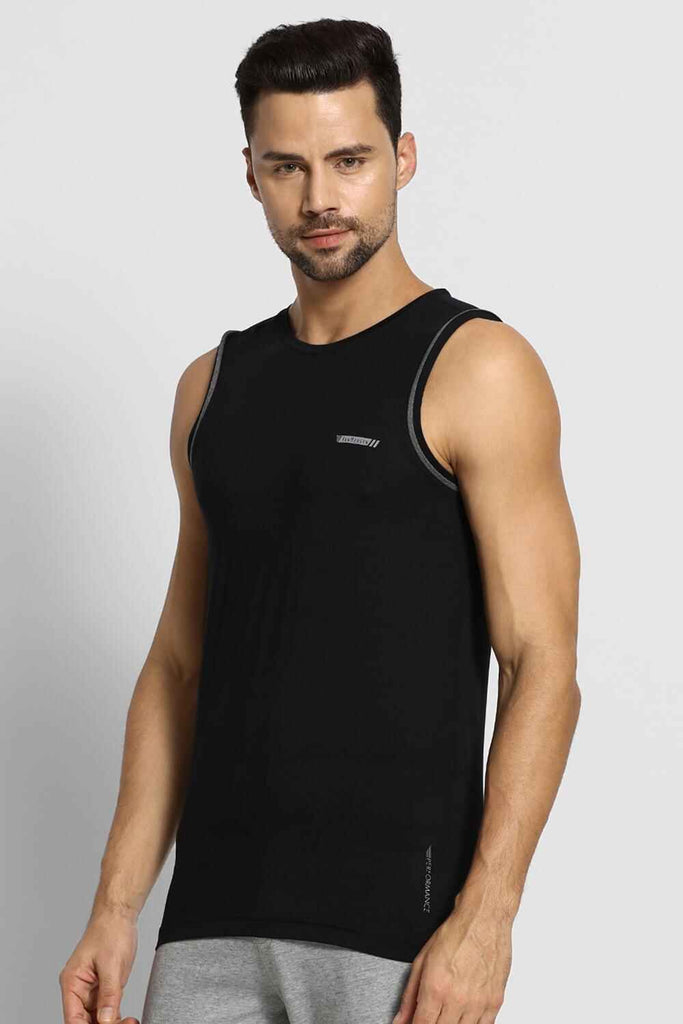 Men Black Active Vest