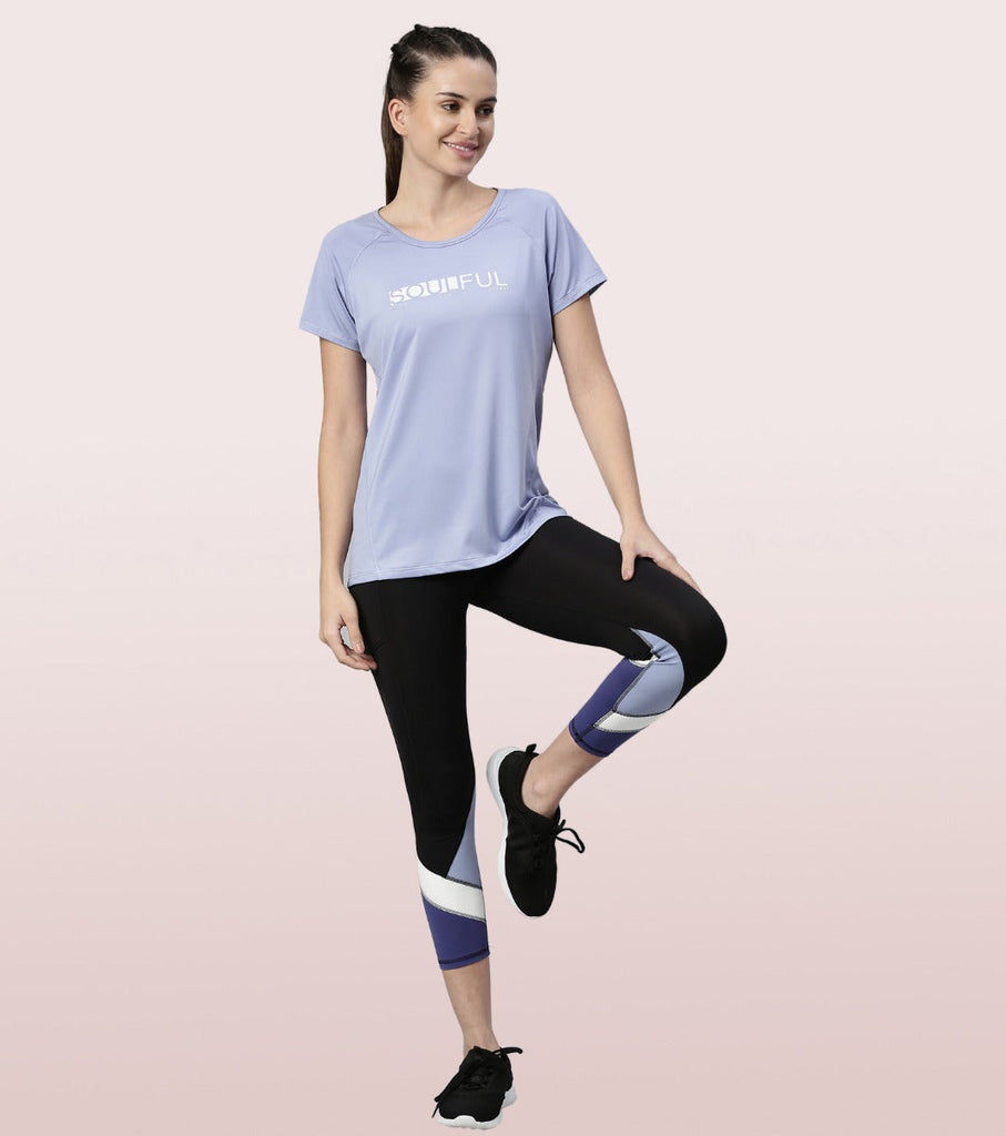 powder blue Enamor Active Tee