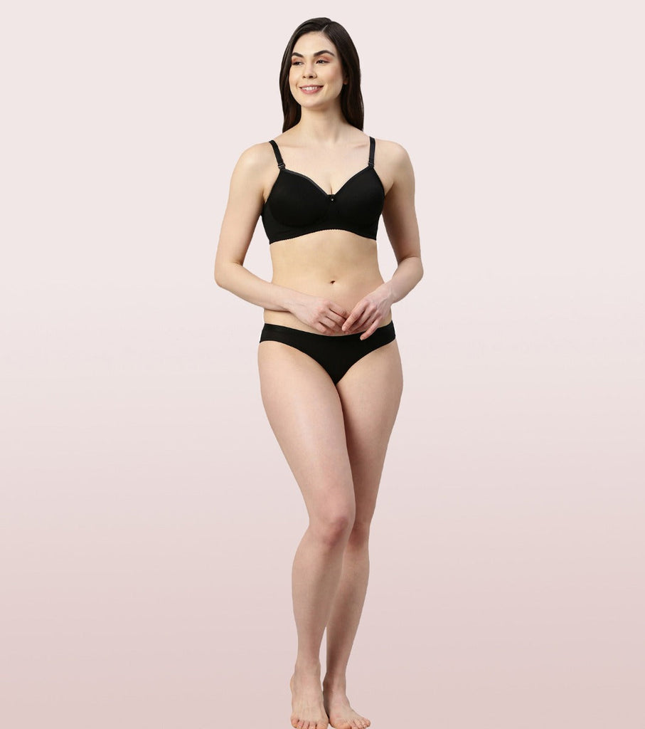 Black Enamor Long lasting T-Shirt Bra