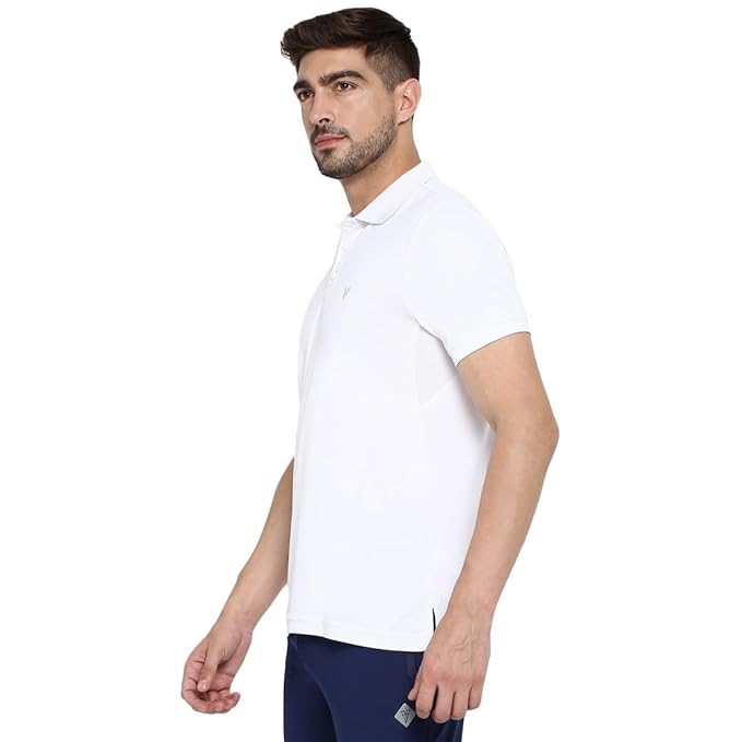 Van Heusen White Activewear Polo T-Shirt