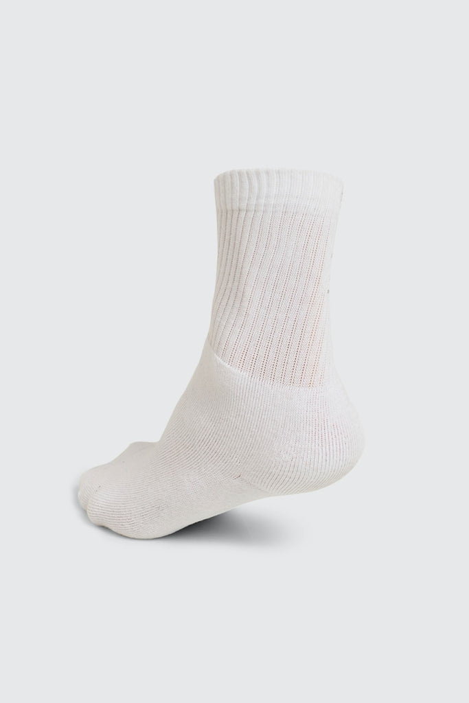 Men White Solid Socks