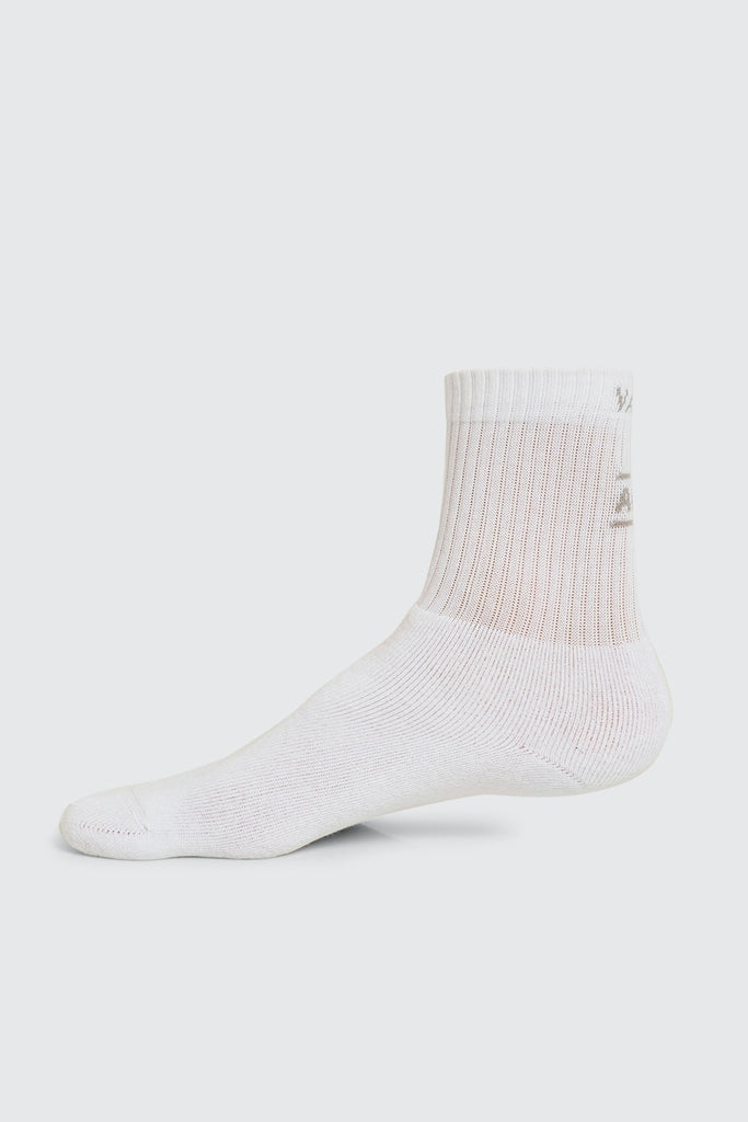 Men White Solid Socks