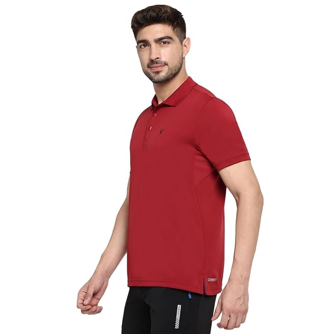 Van Heusen Wine Activewear Polo T-Shirt