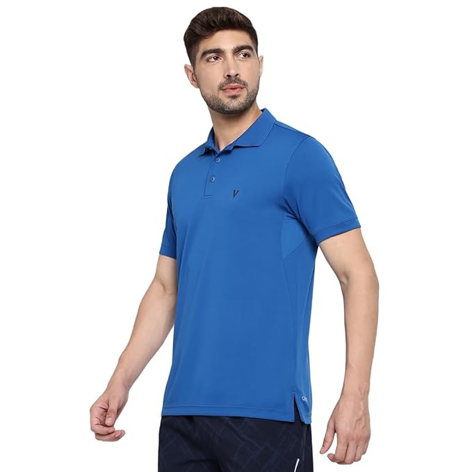 Van Heusen Swiss Blue Activewear Polo T-Shirt