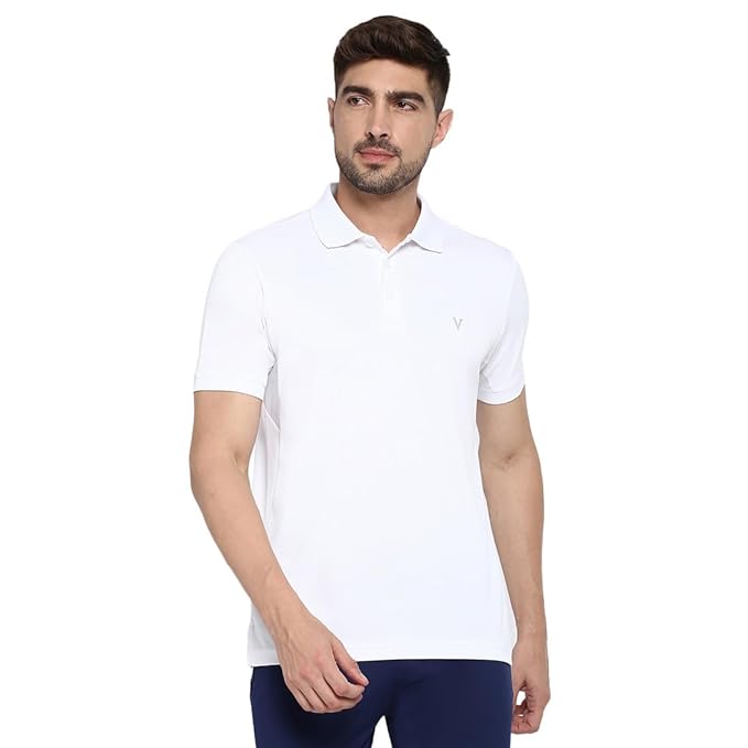 Van Heusen White Activewear Polo T-Shirt