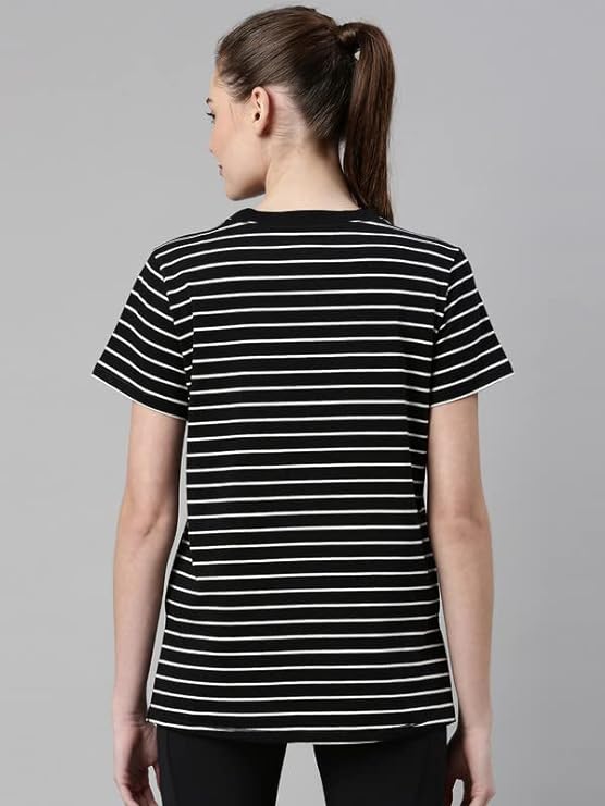 Jet Black Stripe/ Be Here Now Graphic Enamor Active Cotton Tee