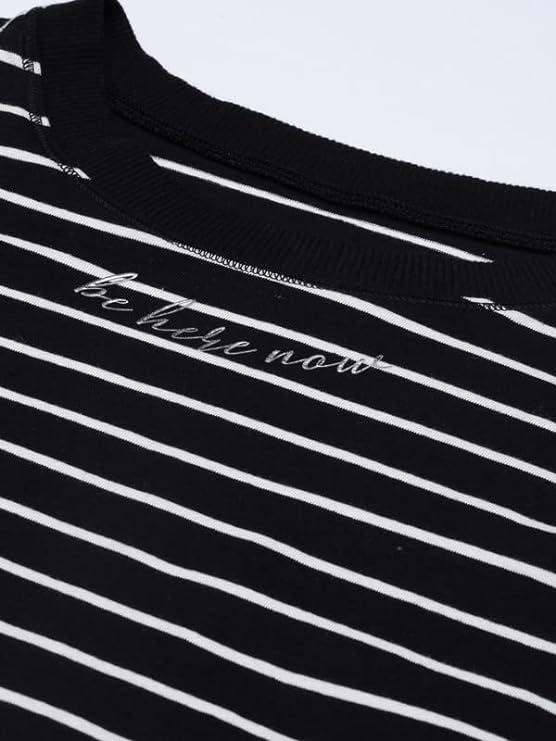 Jet Black Stripe/ Be Here Now Graphic Enamor Active Cotton Tee