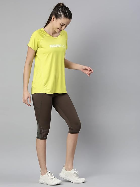 lime glow Enamor Active Tee