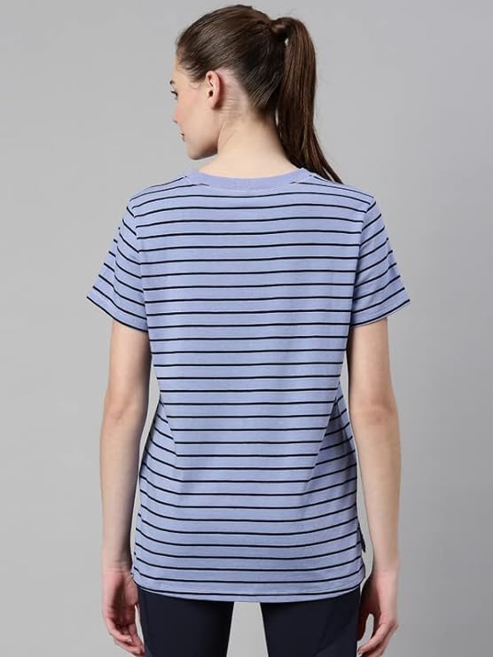 Purple Slate Stripe/ Be Here Now Graphic Enamor Active Cotton Tee