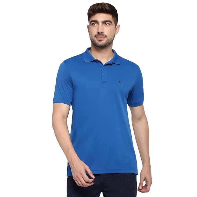 Van Heusen Swiss Blue Activewear Polo T-Shirt