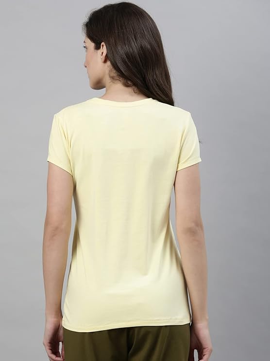 Lemon Cream Enamor Basic Crew Tee 