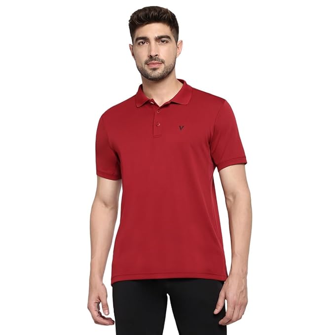 Van Heusen Wine Activewear Polo T-Shirt