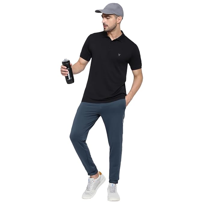 Van Heusen Black Activewear Polo T-Shirt