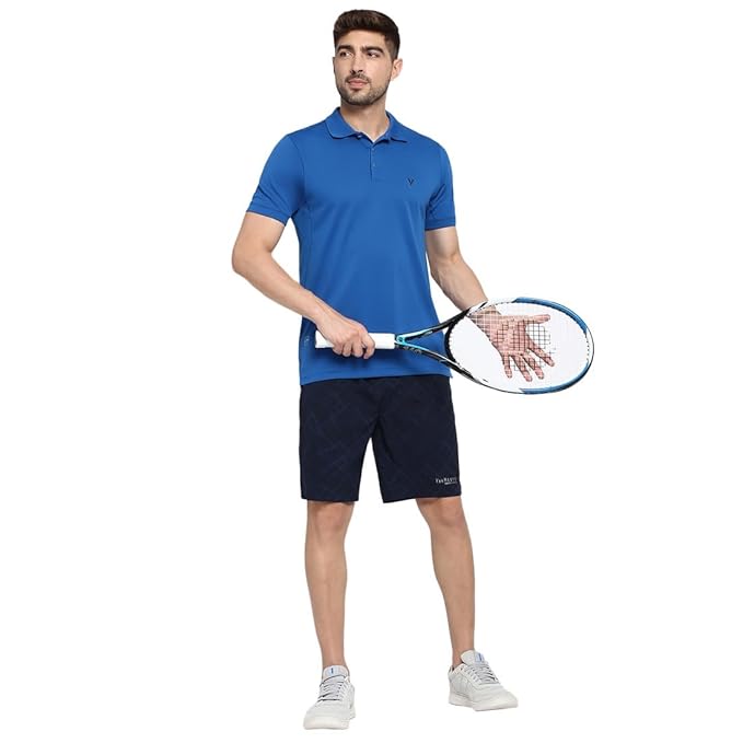 Van Heusen Swiss Blue Activewear Polo T-Shirt