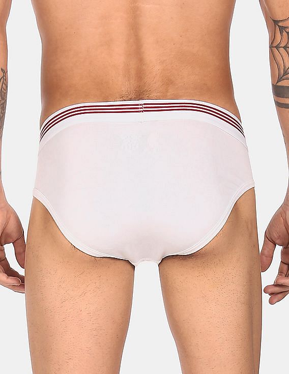 White USPA Men's Solid Brief