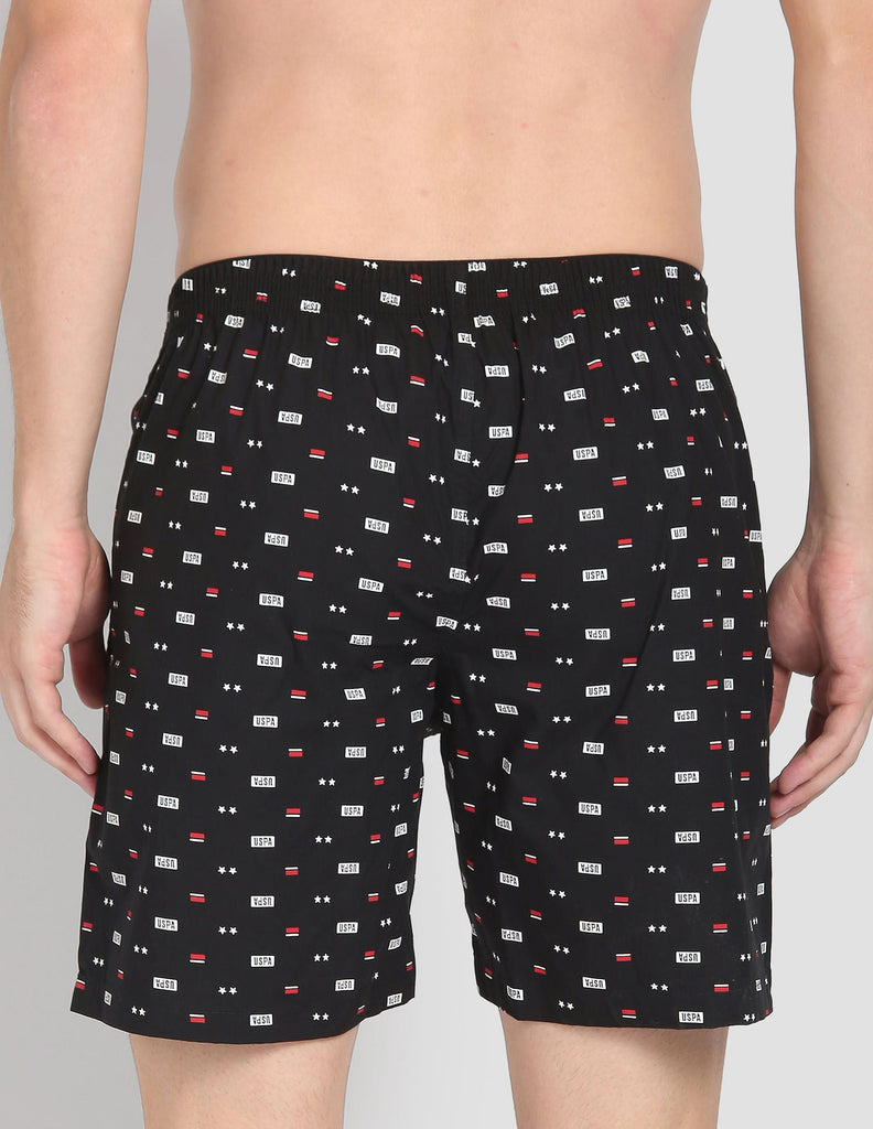 Black USPA Printed Boxers