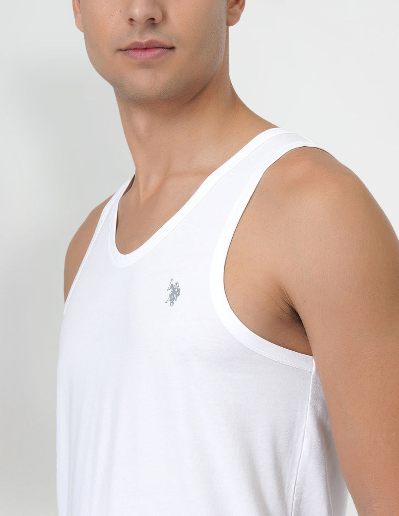 USPA white solid vest