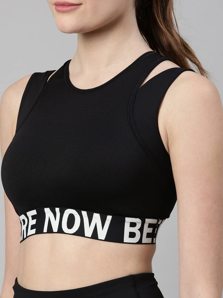 Jet Black Enamor Active Energy Sports Bra