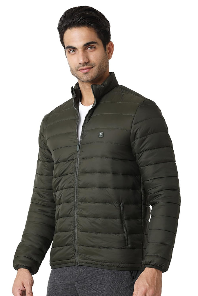 Military Green Van Heusen Men Quilted Jacket