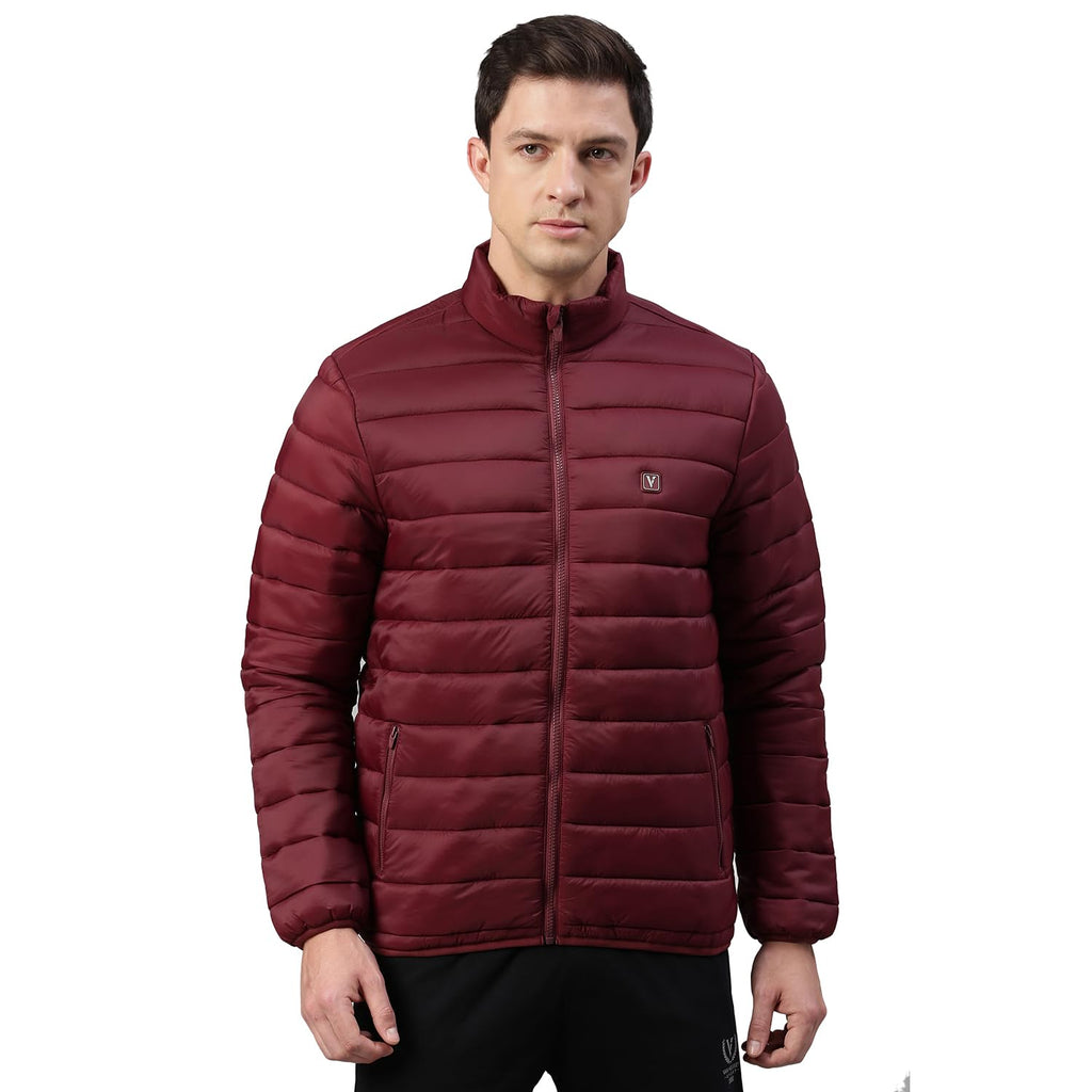 Maroon Van Heusen Men Quilted Jacket