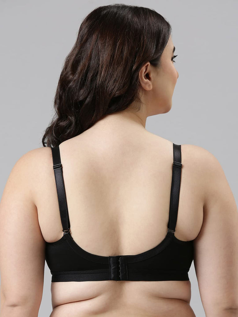 Black Enamor Engineered X-Frame Lift Cotton Bra