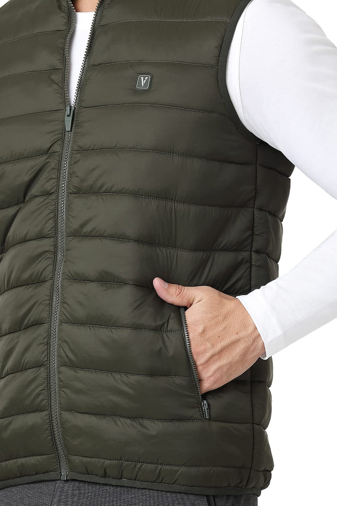 Military Green Van Heusen Men Quilted jacket