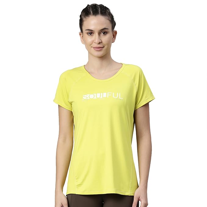 lime glow Enamor Active Tee