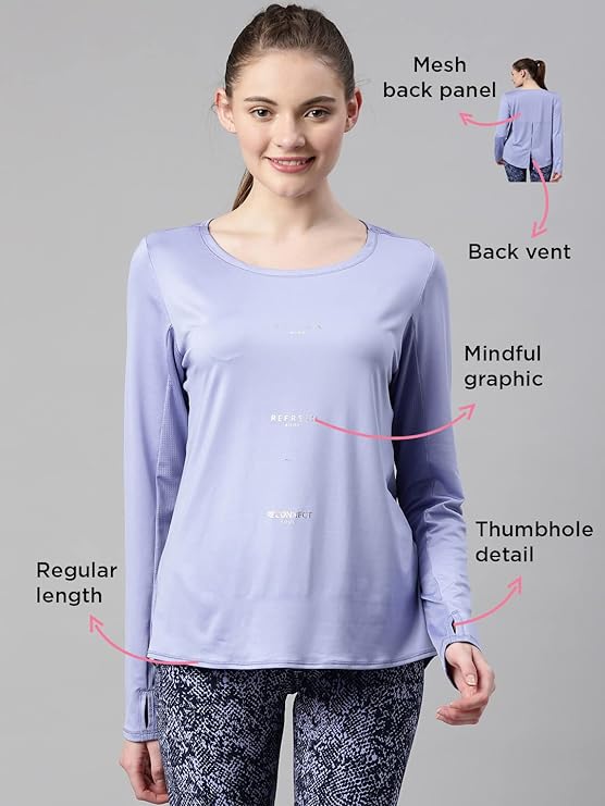 Purple Slate Enamor Long Sleeve Activewear Tee