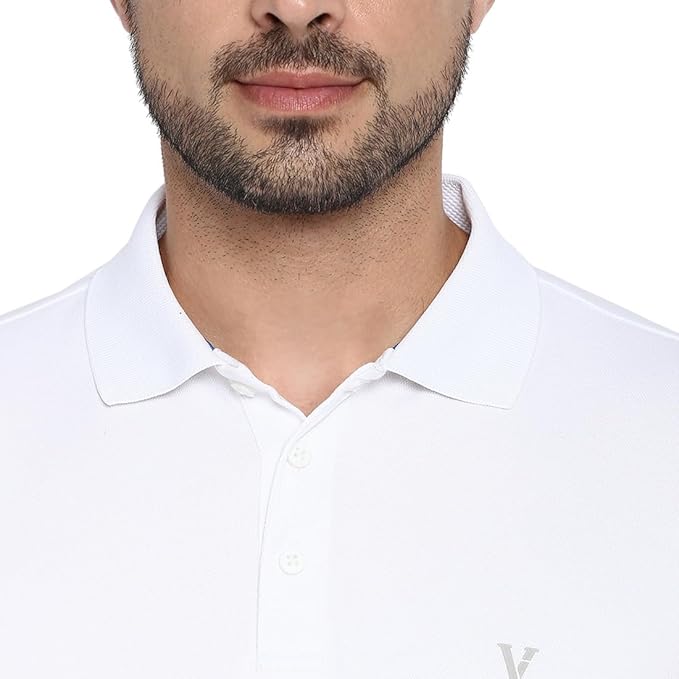 Van Heusen White Activewear Polo T-Shirt