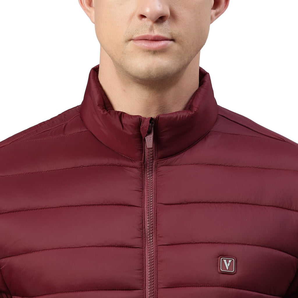 Maroon Van Heusen Men Quilted Jacket