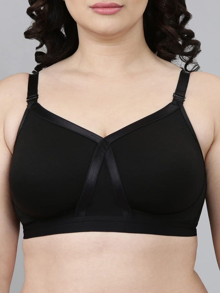 Black Enamor Engineered X-Frame Lift Cotton Bra