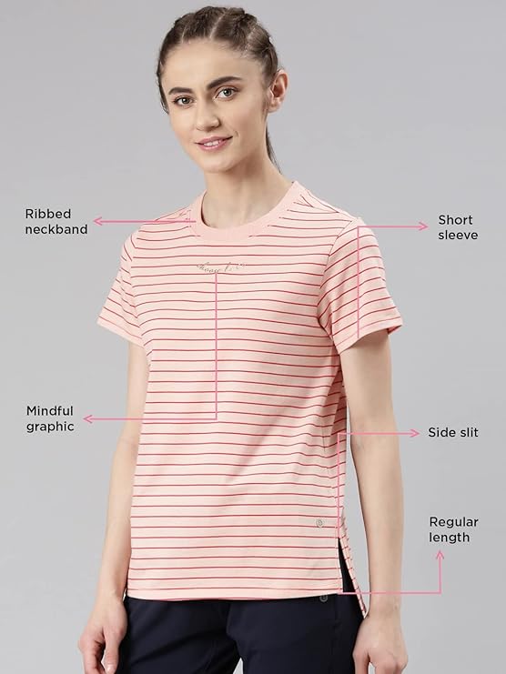 Soft Pink Stripe Choose Love Graphic Enamor Active Cotton Tee