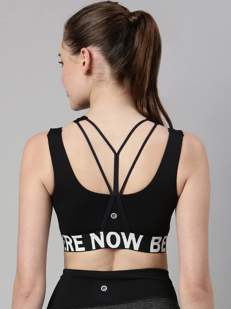 Jet Black Enamor Active Energy Sports Bra