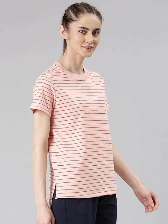 Soft Pink Stripe Choose Love Graphic Enamor Active Cotton Tee