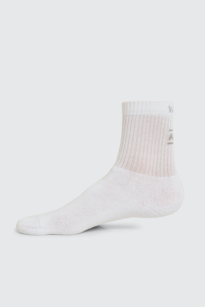 Men White Solid Socks