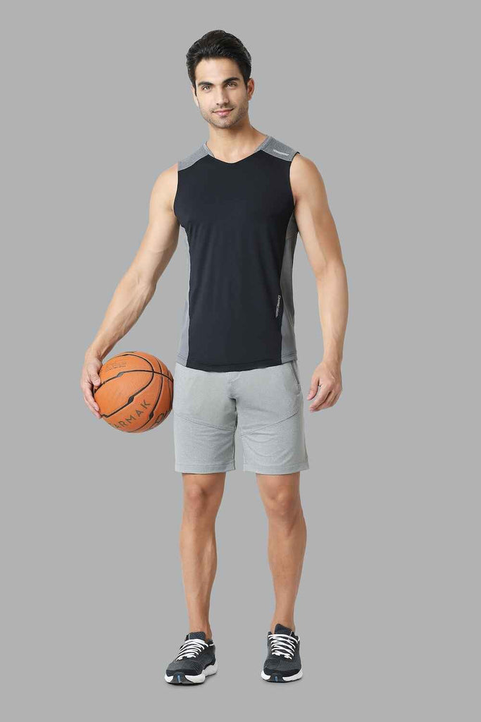 Men Black Active Vest