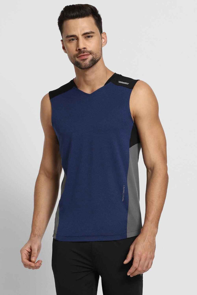 Men Navy Active Vest