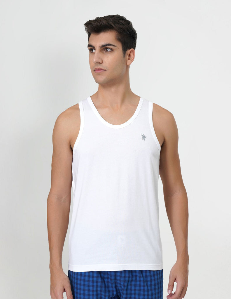 USPA white solid vest