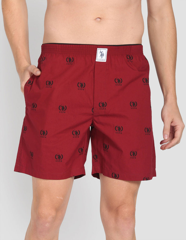 Red USPA Printed Boxers