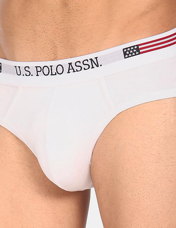 White USPA Men's Solid Brief