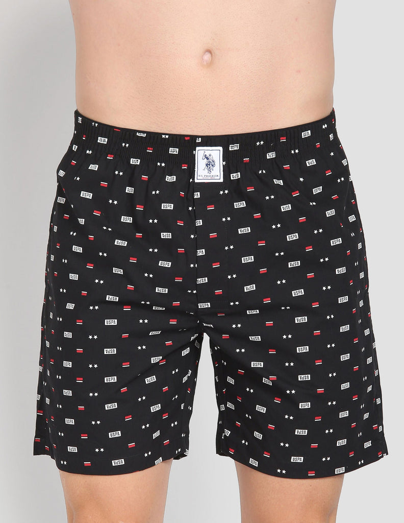 Black USPA Printed Boxers