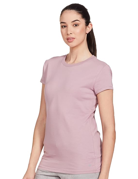 Mauve Pink Enamor Basic Crew Tee 